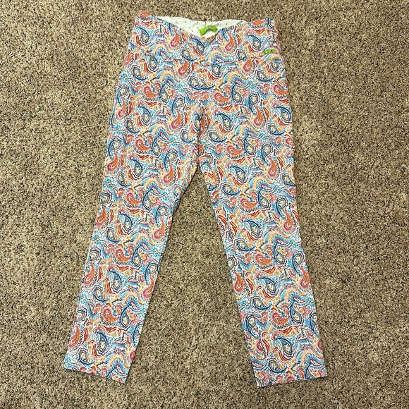 Swing Control Paisley Print Golf Pants Ankle‎ Cropped Colorful Size 12 - Picture 1 of 7